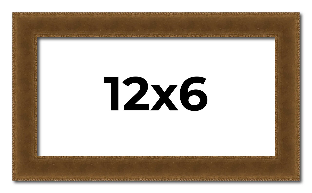 Panoramic Flat Gold Picture Frame - UV Acrylic, Foam Board Backing, Hanging Hardware